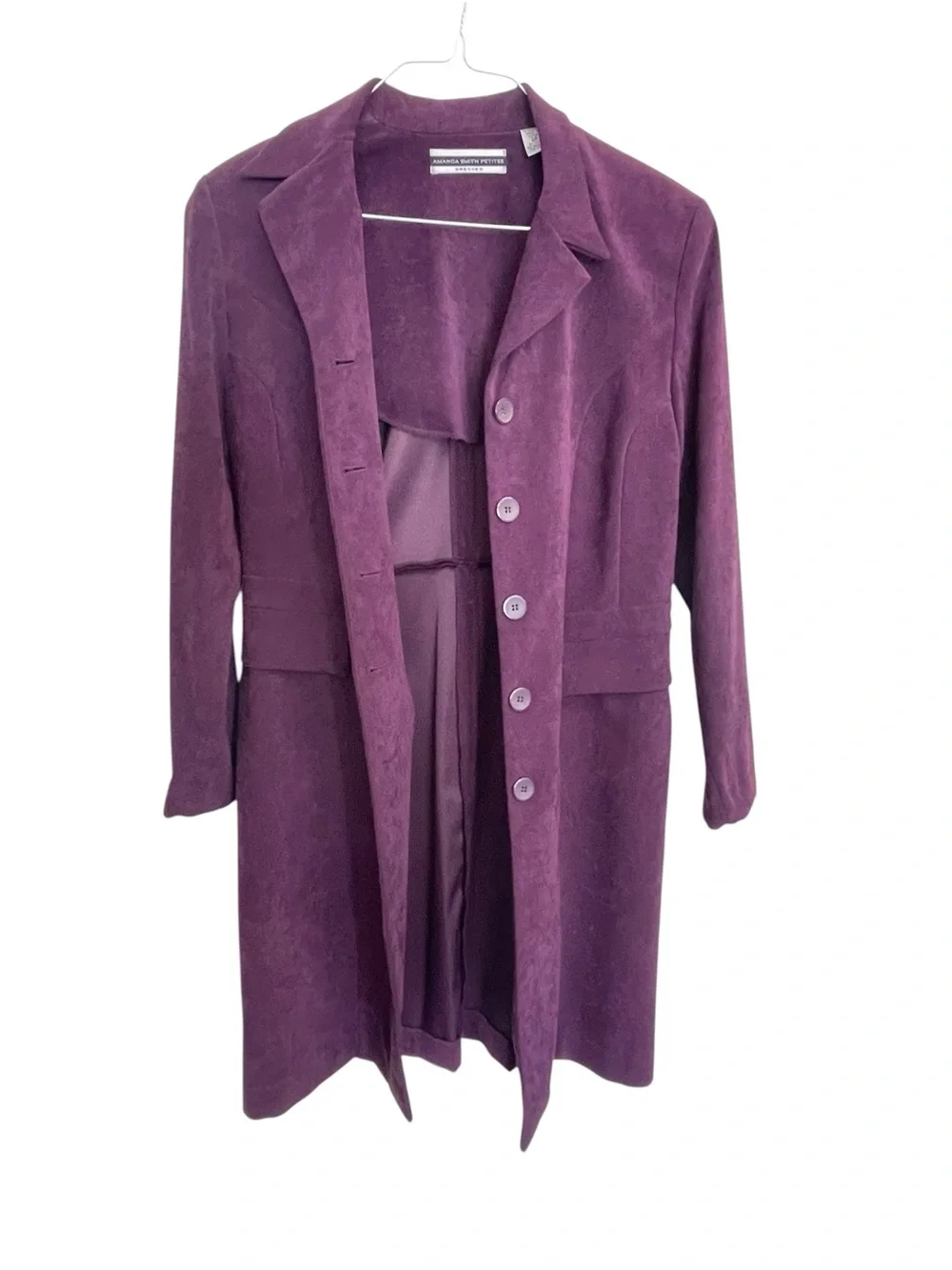 Amanda Smith Petites Purple Blazer Jacket Size 8P Longline Career